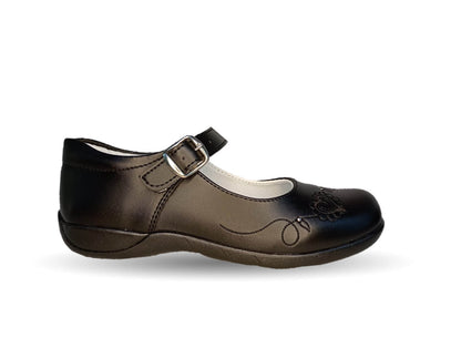 Zapato Escolar con hebilla Lady Flores 406 Negro para niña