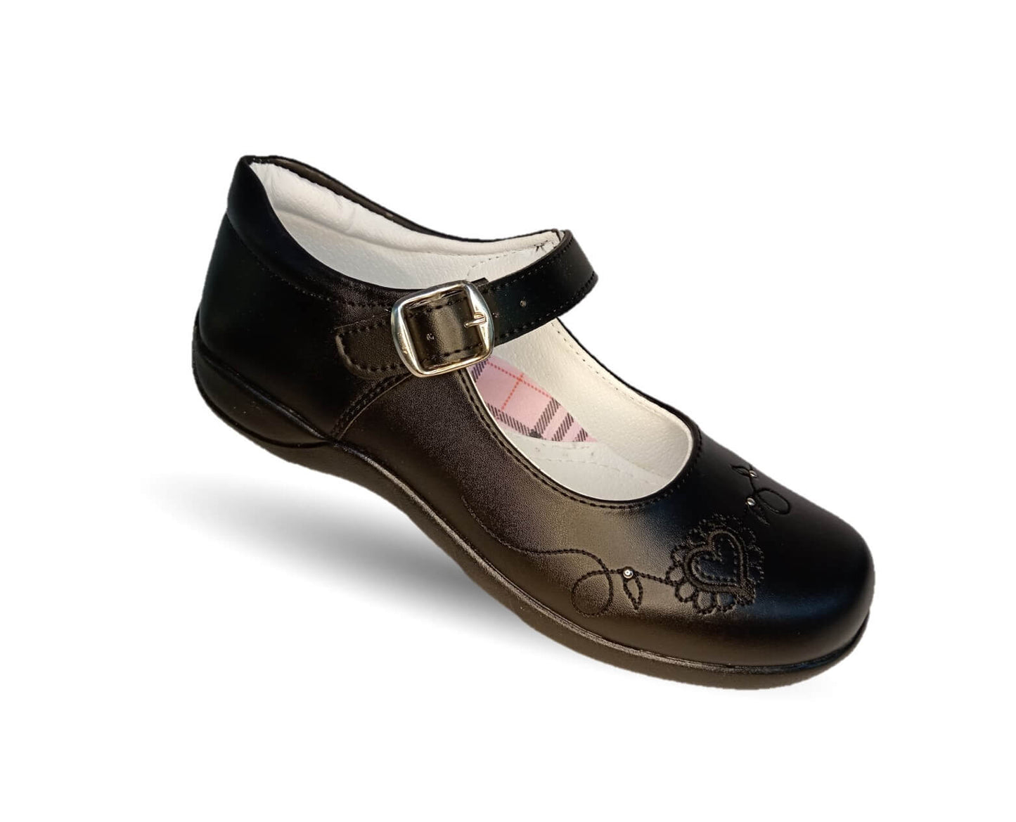Zapato Escolar con hebilla Lady Flores 406 Negro para niña