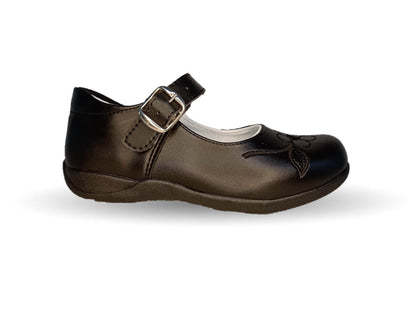 Zapato Escolar con hebilla Lady Flores 408 Negro para niña