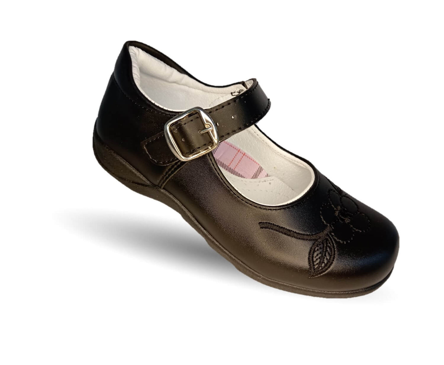 Zapato Escolar con hebilla Lady Flores 408 Negro para niña