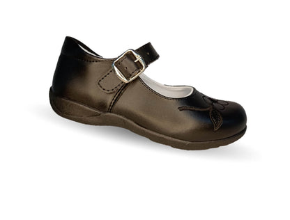 Zapato Escolar con hebilla Lady Flores 408 Negro para niña