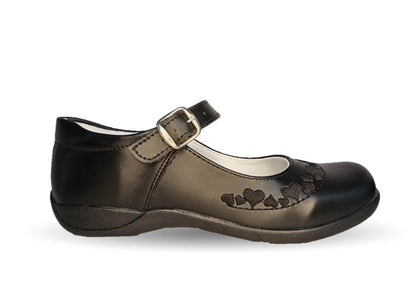 Zapato Escolar con hebilla Lady Flores 409 Negro para niña