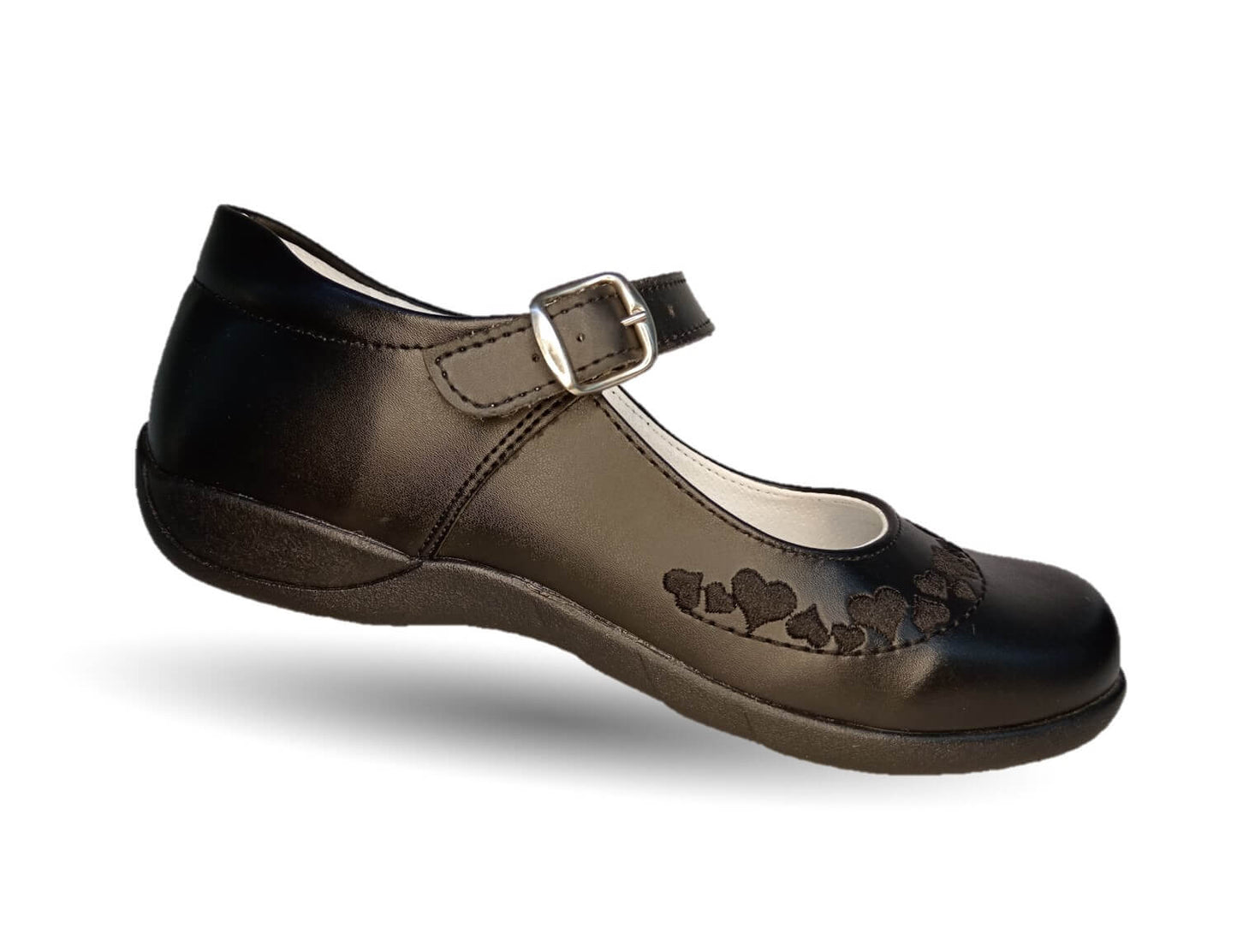 Zapato Escolar con hebilla Lady Flores 409 Negro para niña