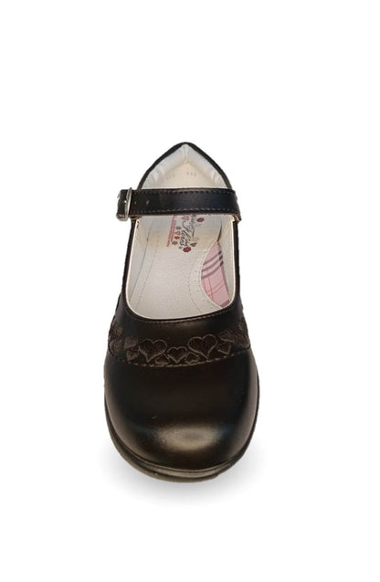 Zapato Escolar con hebilla Lady Flores 409 Negro para niña