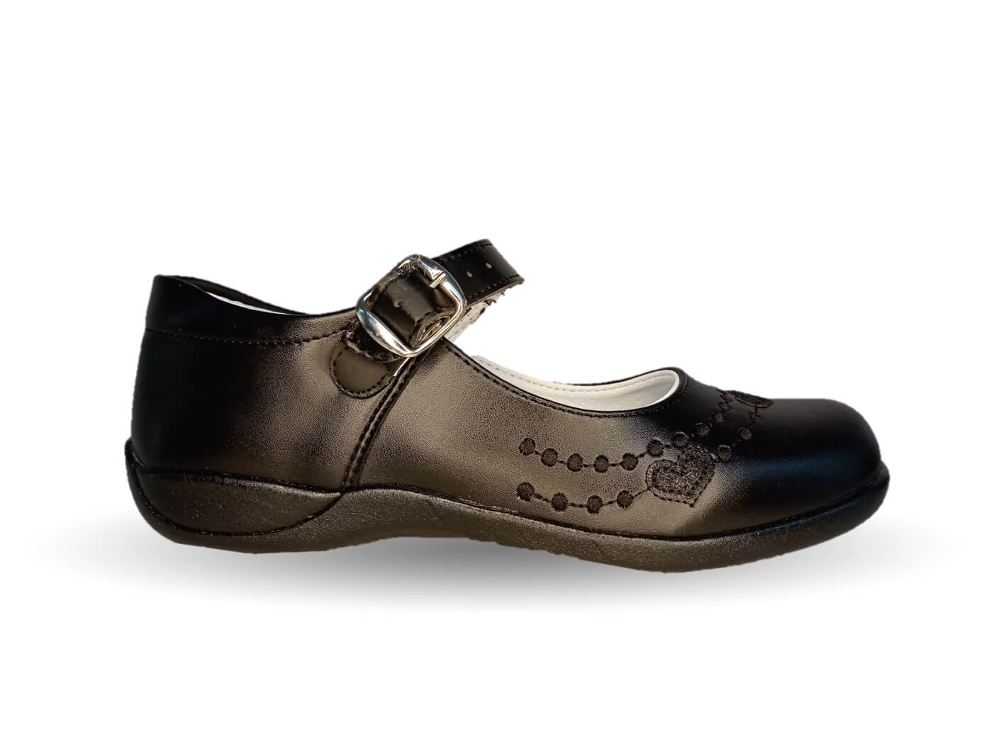 Zapato Escolar con hebilla Lady Flores 410 Negro para niña