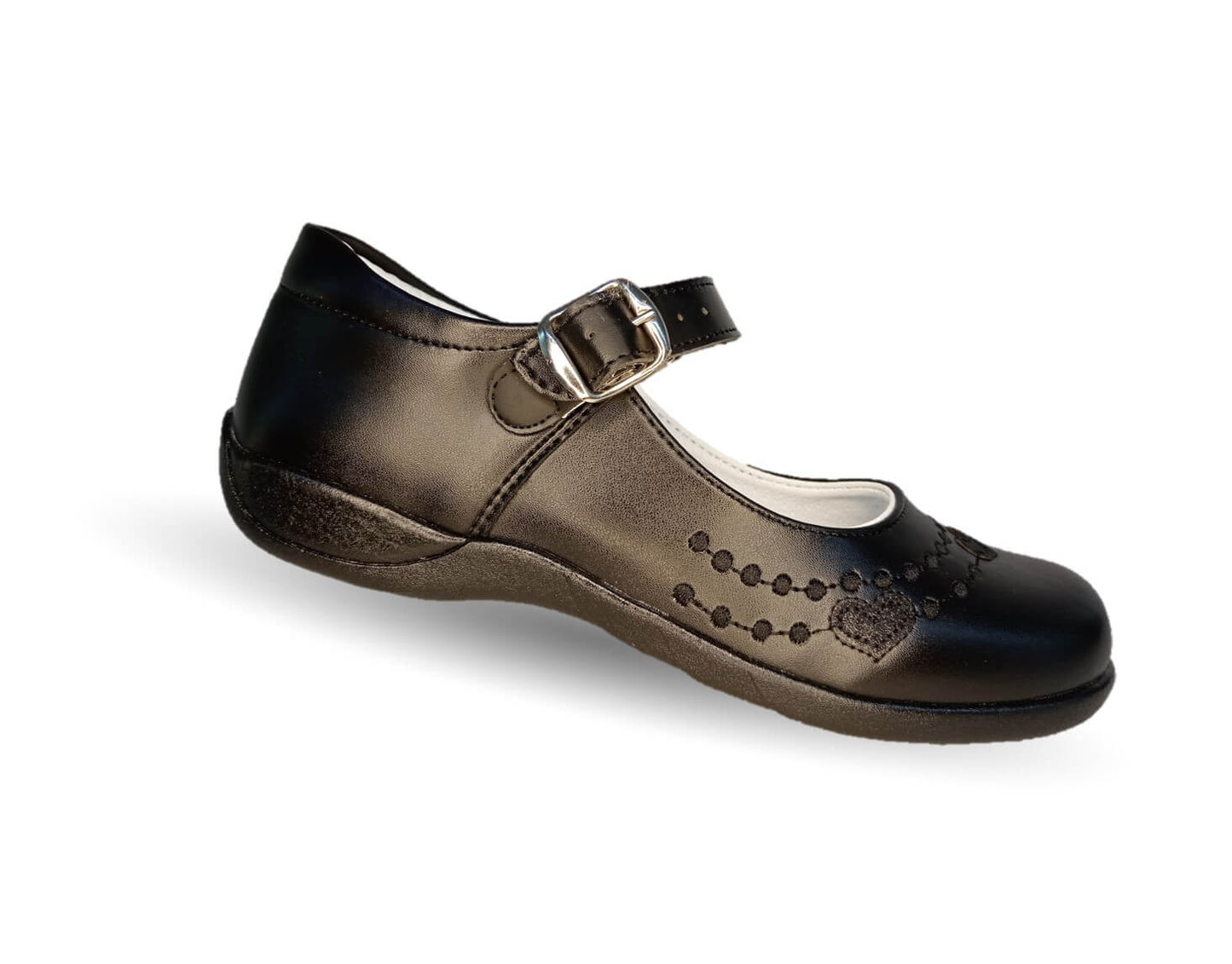 Zapato Escolar con hebilla Lady Flores 410 Negro para niña