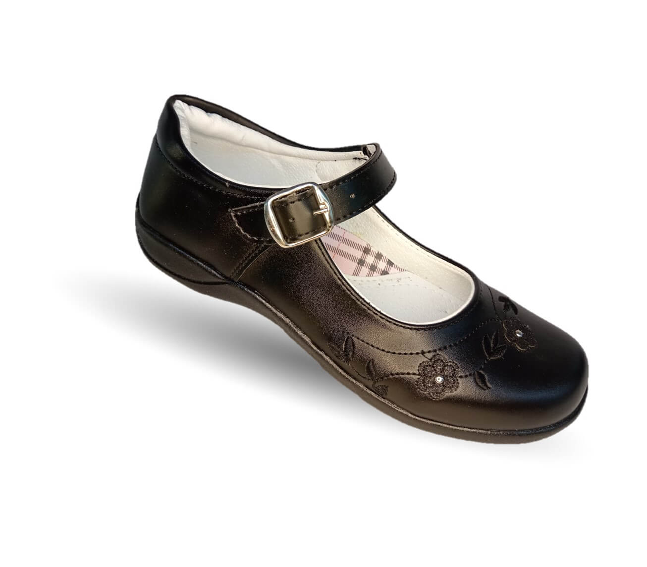 Zapato Escolar con hebilla Lady Flores 420 Negro para niña