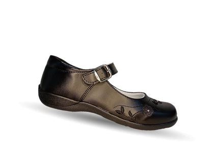 Zapato Escolar con hebilla Lady Flores 420 Negro para niña