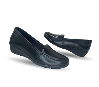 Zapato de Confort de piel Ladys Var-Tell 10 Negro para mujer