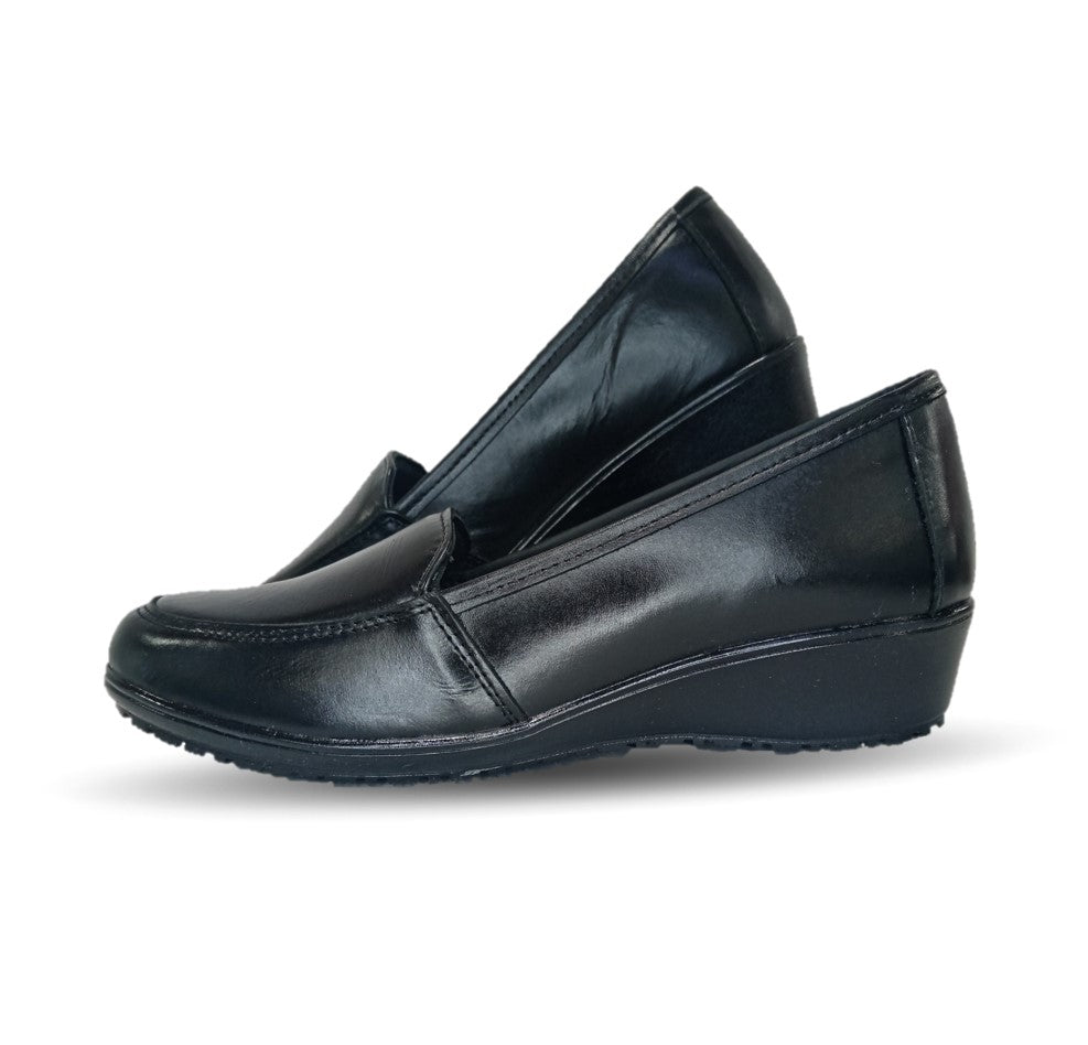Zapato de Confort de piel Ladys Var-Tell 10 Negro para mujer
