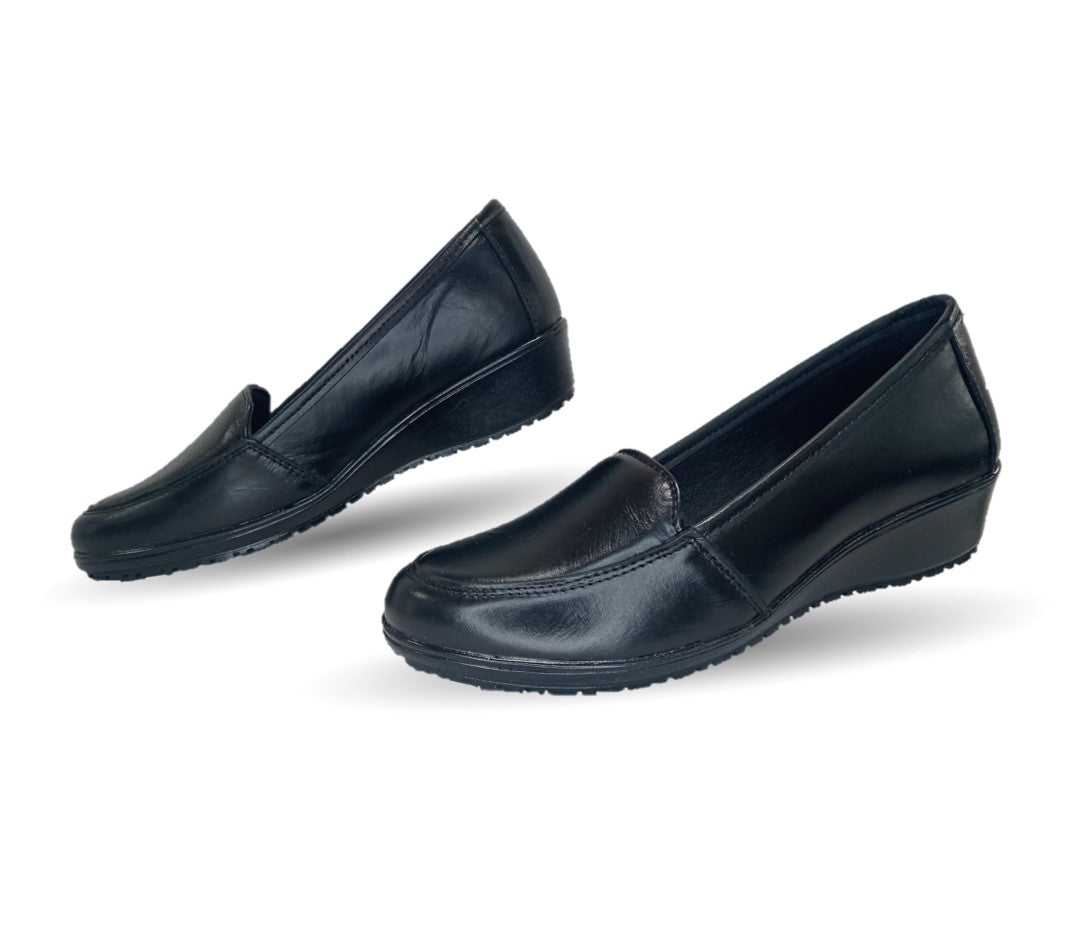 Zapato de Confort de piel Ladys Var-Tell 10 Negro para mujer