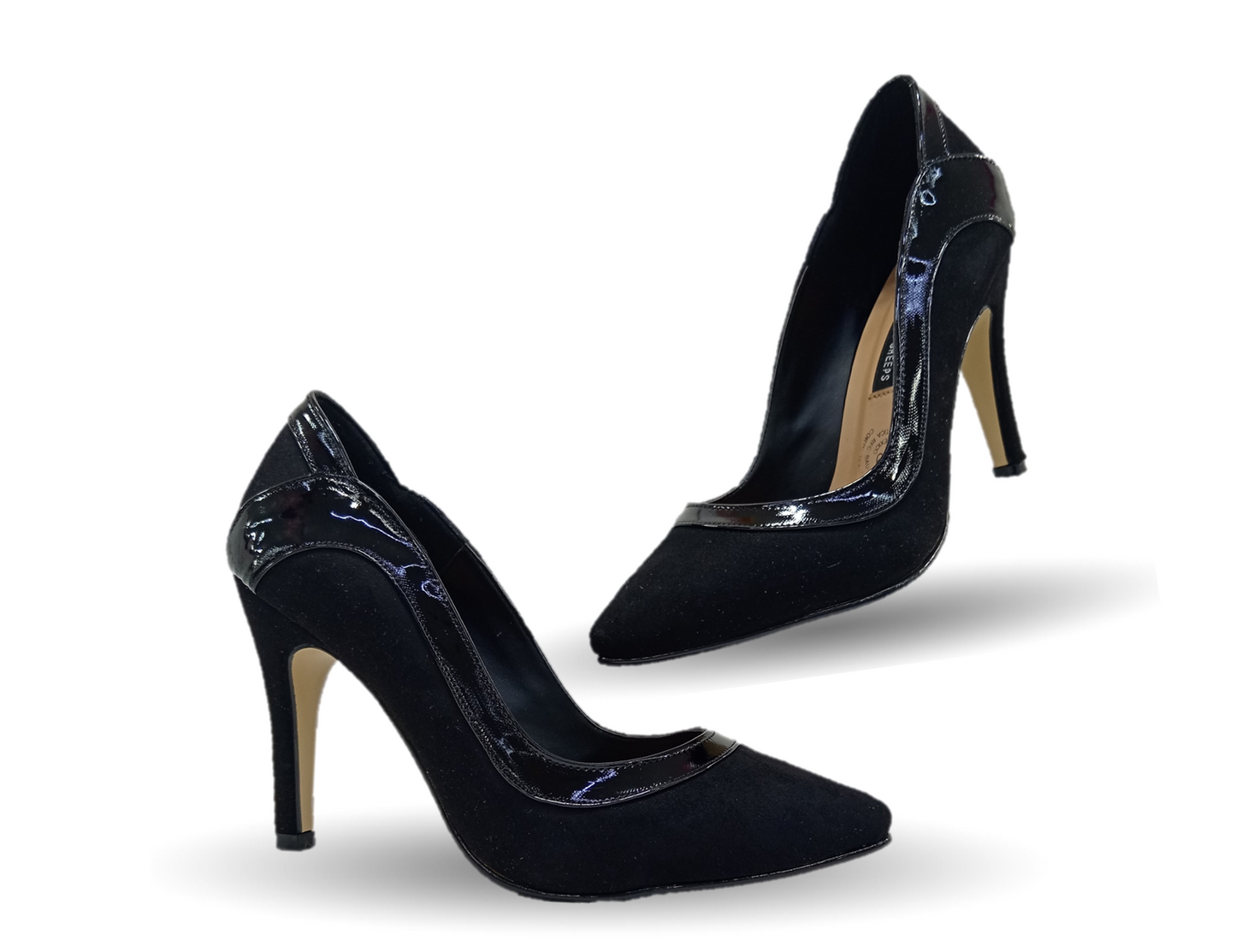 Zapatilla de Vestir Lambers 3201 Ante Negro/Charol Negro para mujer