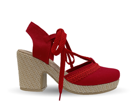 Sandalia tipo Alpargata Lady Christian 1159 Rojo para mujer