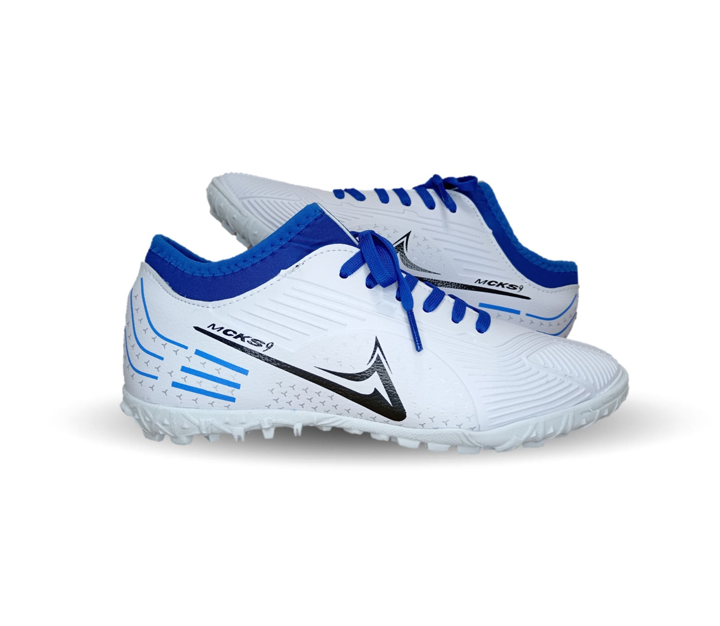 Tenis de Futbol con multitacos Mayckers 1219 Blanco/Rey Unisex para mujer y hombre