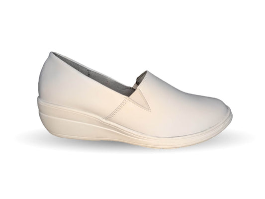 Calzado Casual y de Servicio de piel con cuña mediana Meriggiare 5104 Blanco para mujer