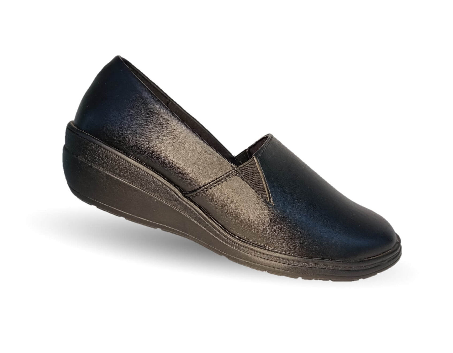 Calzado Casual y de Servicio de piel con cuña mediana Meriggiare 5104 Negro para mujer