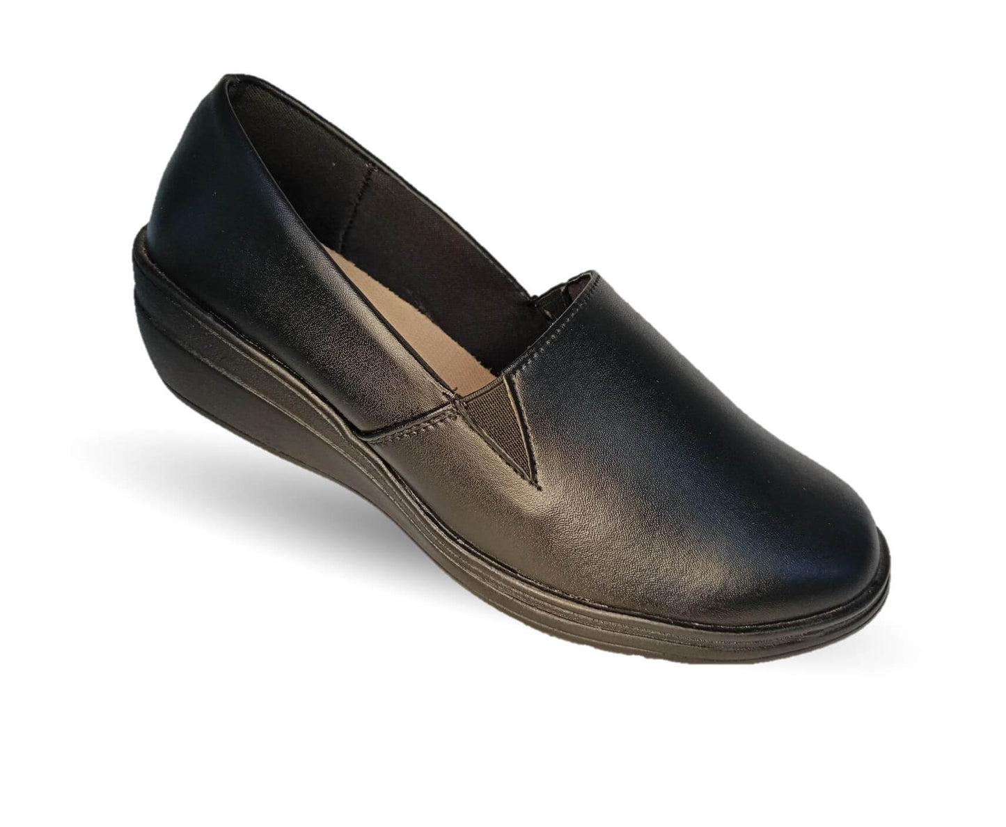 Calzado Casual y de Servicio de piel con cuña mediana Meriggiare 5104 Negro para mujer