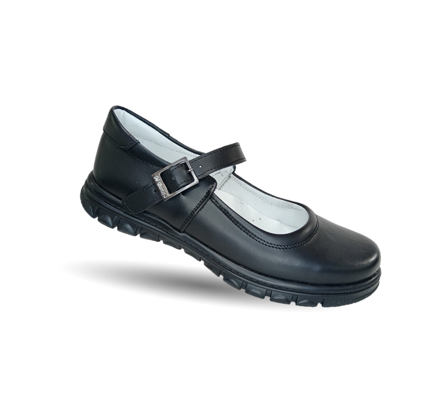 Zapato Escolar y Casual de piel con hebilla Mujer Bonita 1530 Negro para niña y mujer