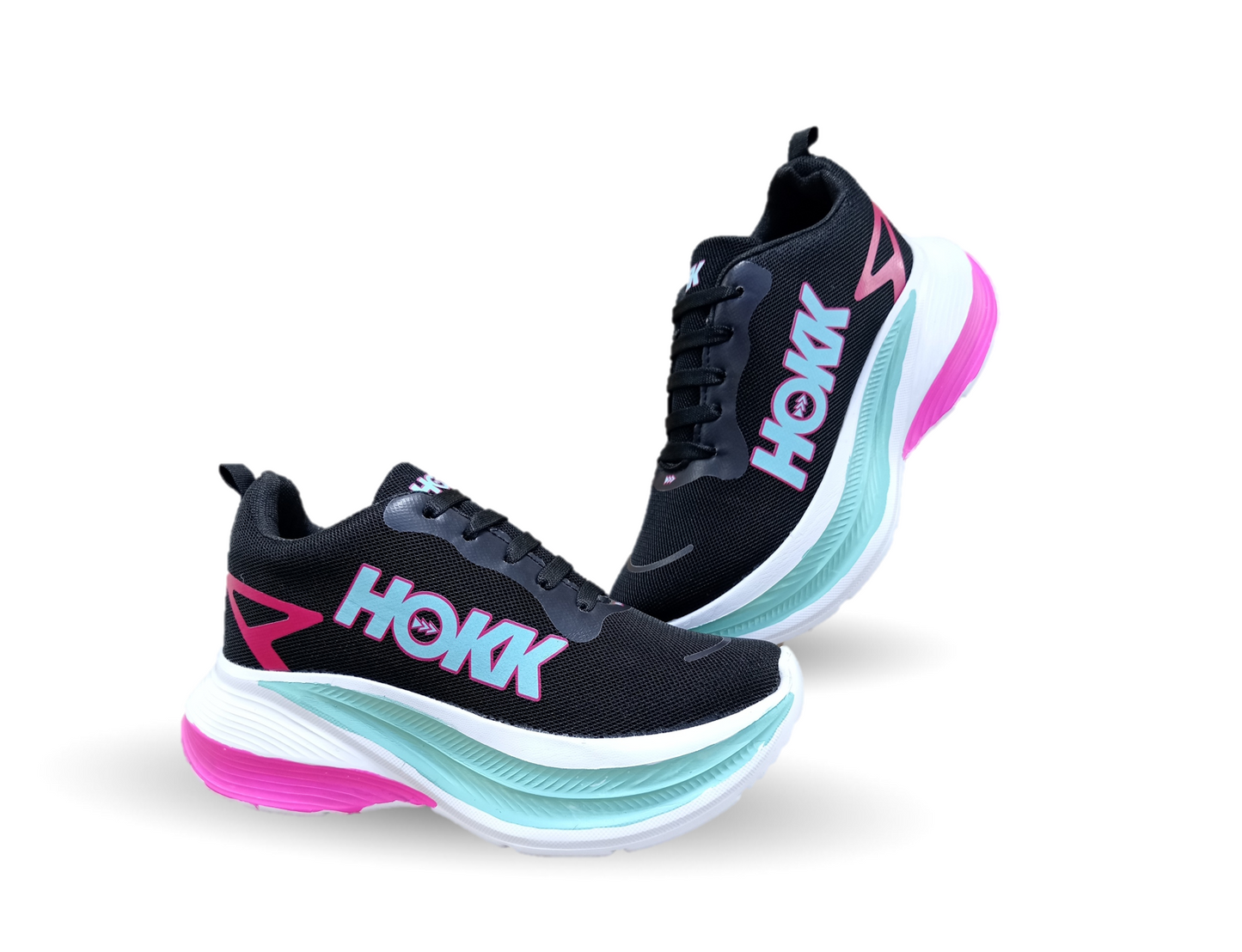 Tenis Urbano de moda con plataforma New Ports 4000 Negro/Menta para mujer