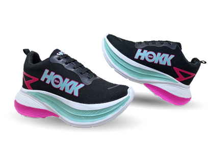 Tenis Urbano de moda con plataforma New Ports 4000 Negro/Menta para mujer
