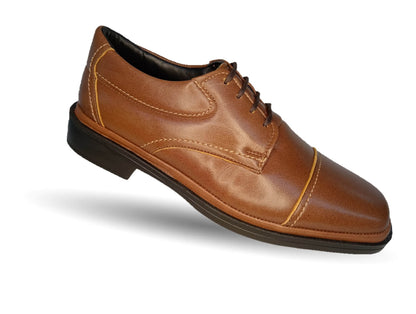 Zapato de Confort para pie diabético de piel de cordero Paceño 1702 Caoba para hombre