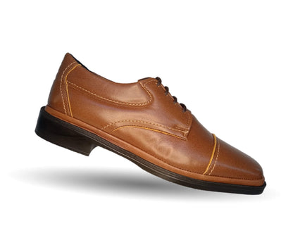 Zapato de Confort para pie diabético de piel de cordero Paceño 1702 Caoba para hombre