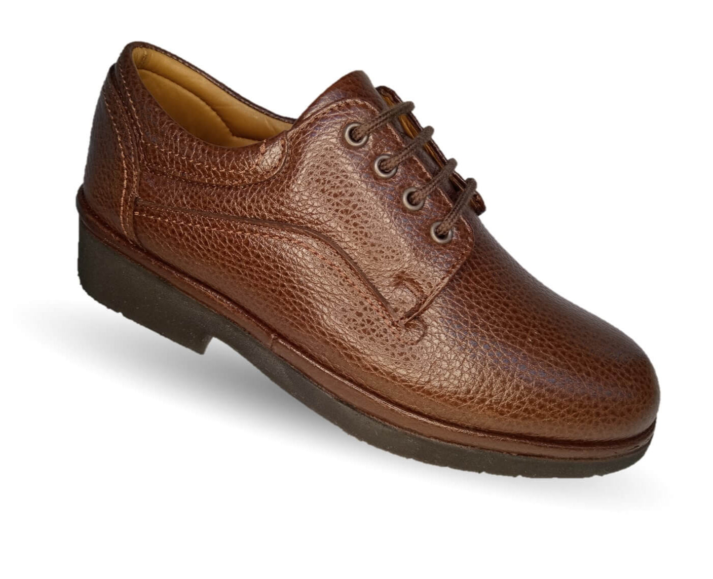 Zapato de Confort para pie diabético de piel de cordero con Shock Point Paceño 639 Tabaco para hombre