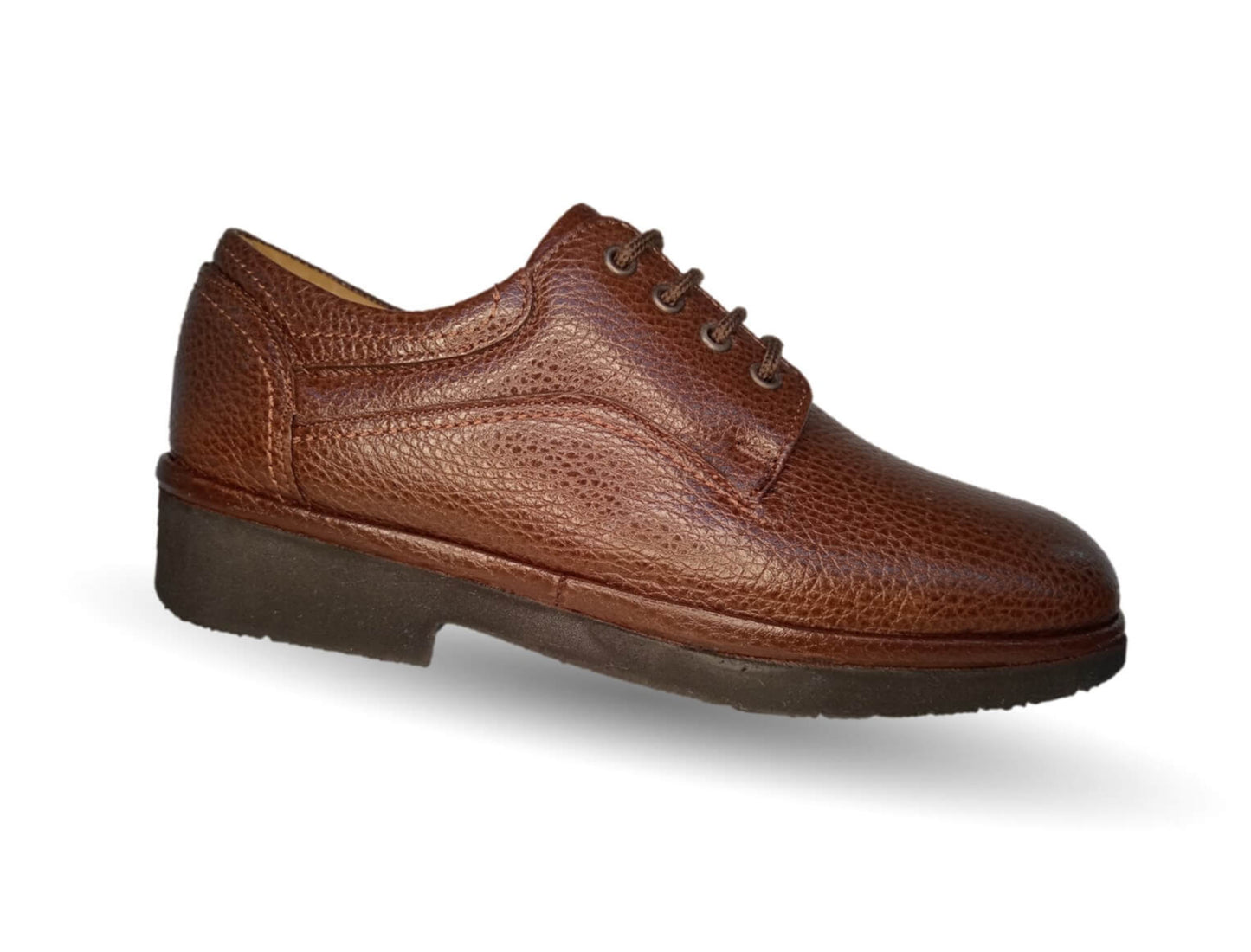 Zapato de Confort para pie diabético de piel de cordero con Shock Point Paceño 639 Tabaco para hombre