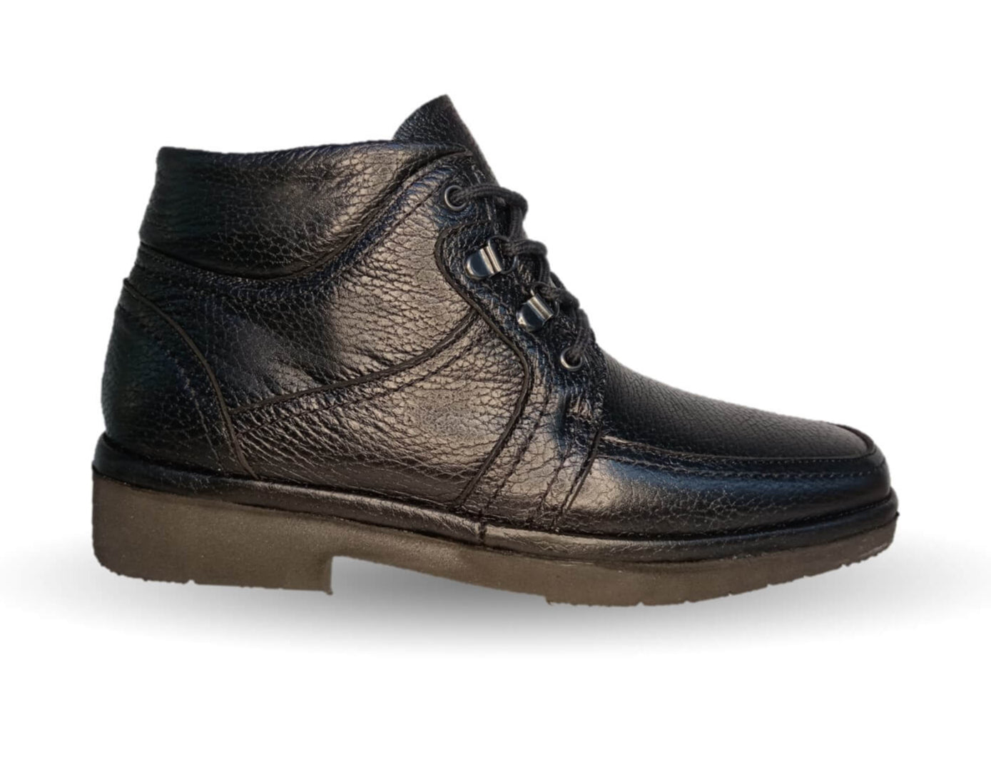 Zapato de Confort tipo Bota para pie diabético de piel de cordero con Shock Point Paceño 726 Negro para hombre