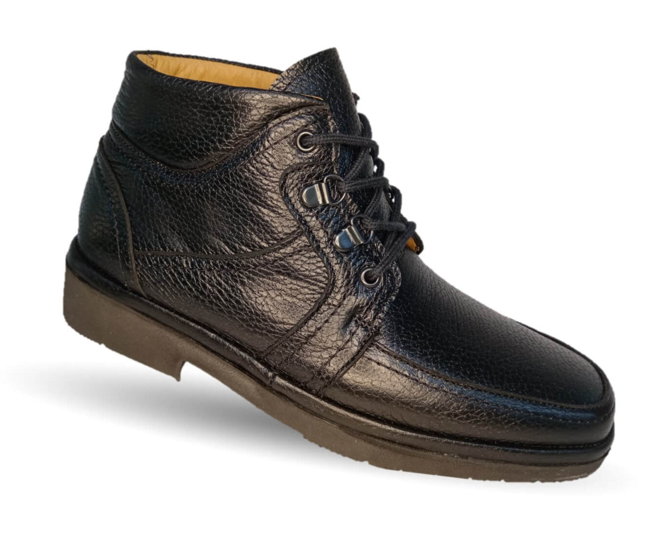 Zapato de Confort tipo Bota para pie diabético de piel de cordero con Shock Point Paceño 726 Negro para hombre