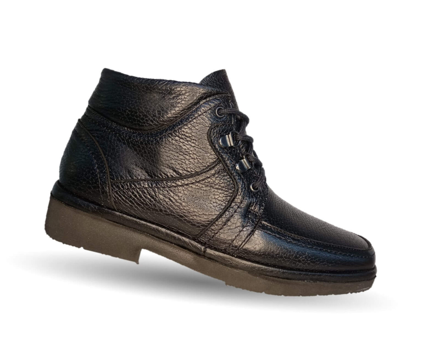 Zapato de Confort tipo Bota para pie diabético de piel de cordero con Shock Point Paceño 726 Negro para hombre
