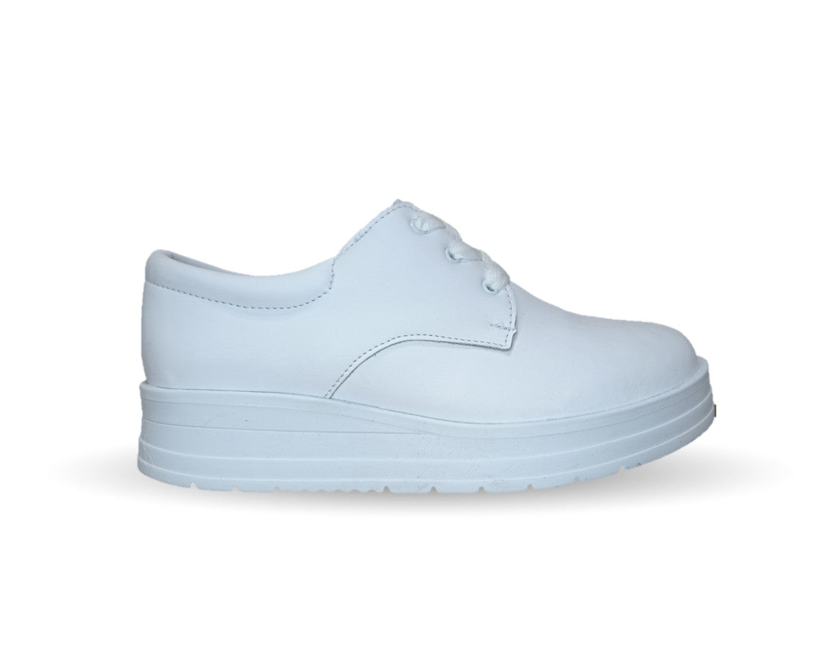 Calzado Casual y de Servicio de piel 500 Blanco para mujer