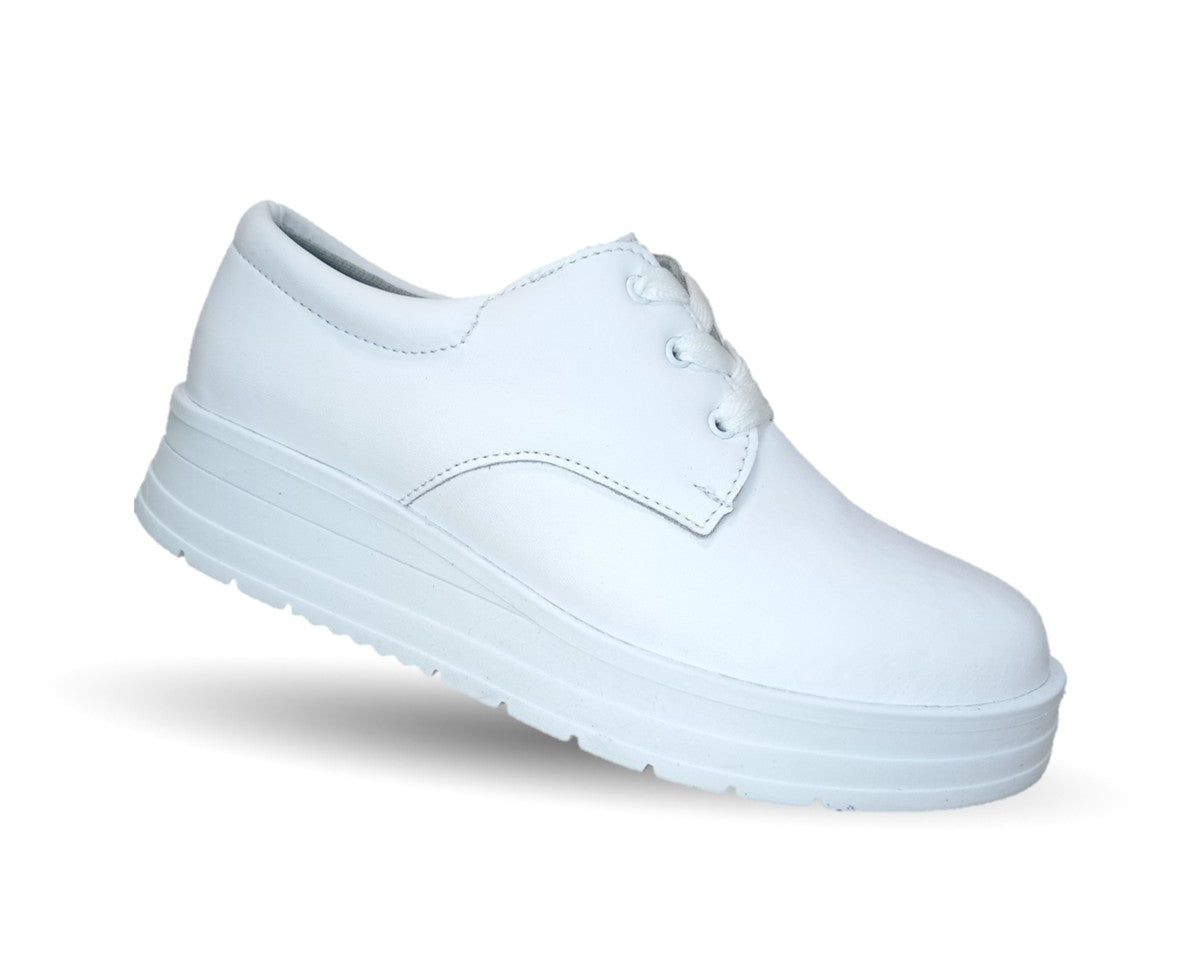 Calzado Casual y de Servicio de piel 500 Blanco para mujer
