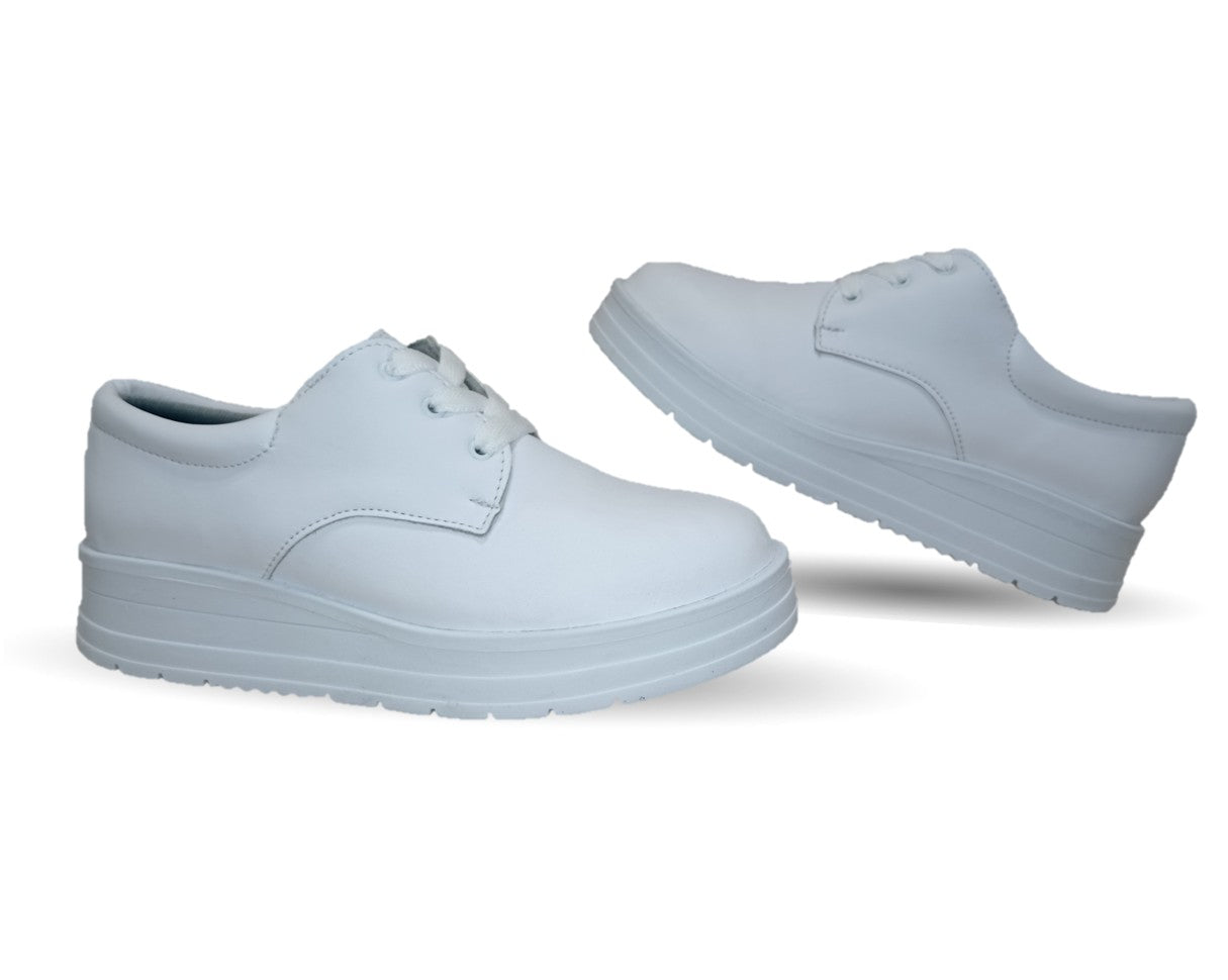 Calzado Casual y de Servicio de piel 500 Blanco para mujer