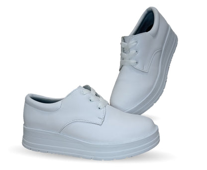 Calzado Casual y de Servicio de piel 500 Blanco para mujer