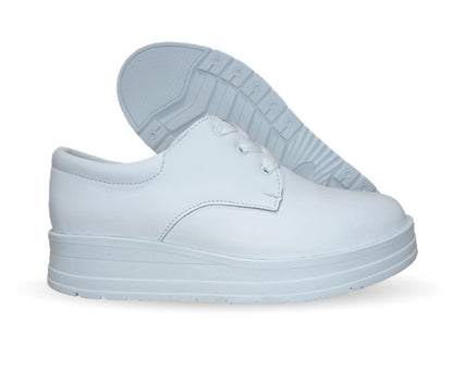 Calzado Casual y de Servicio de piel 500 Blanco para mujer