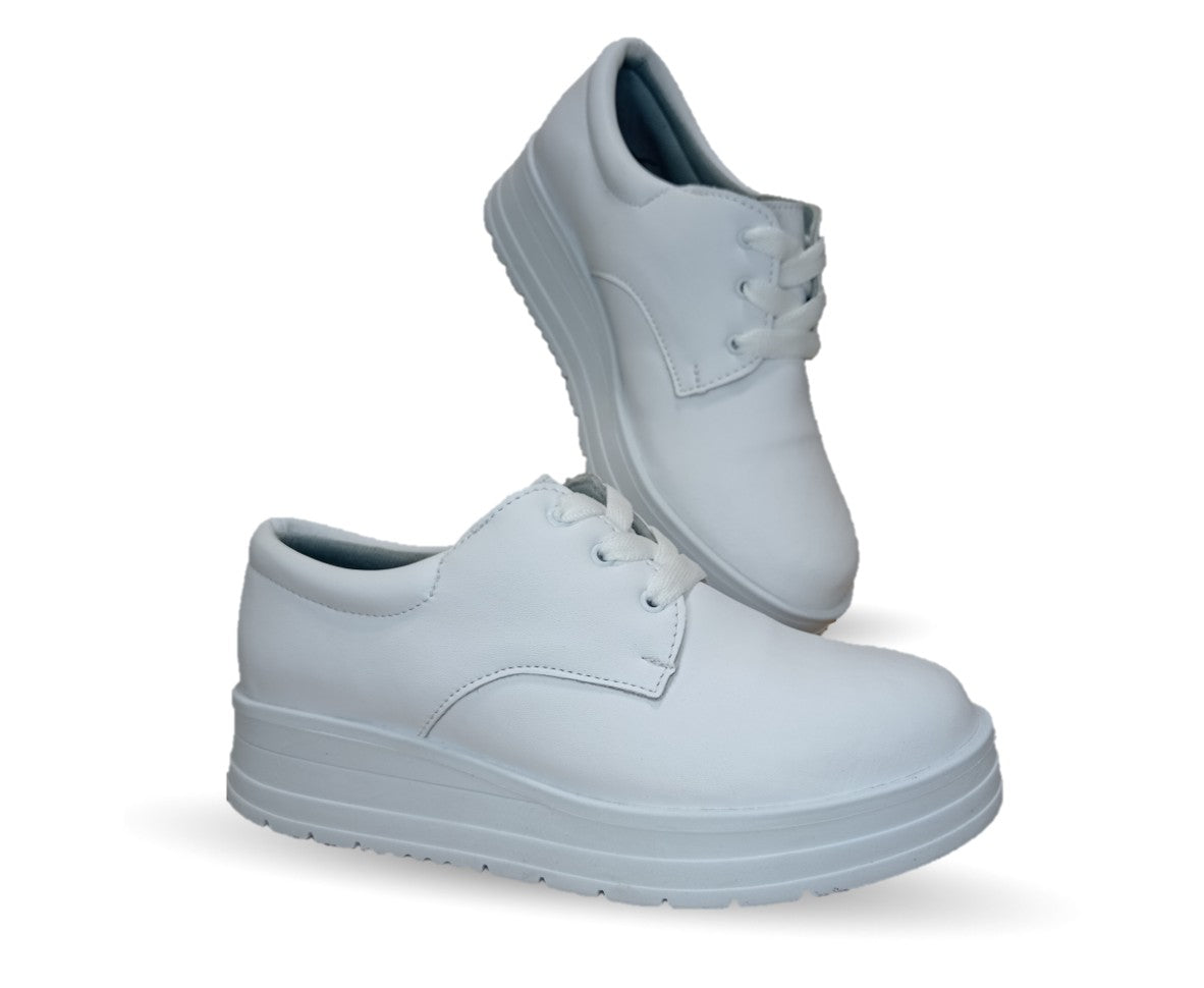 Calzado Casual y de Servicio de piel 500 Blanco para mujer