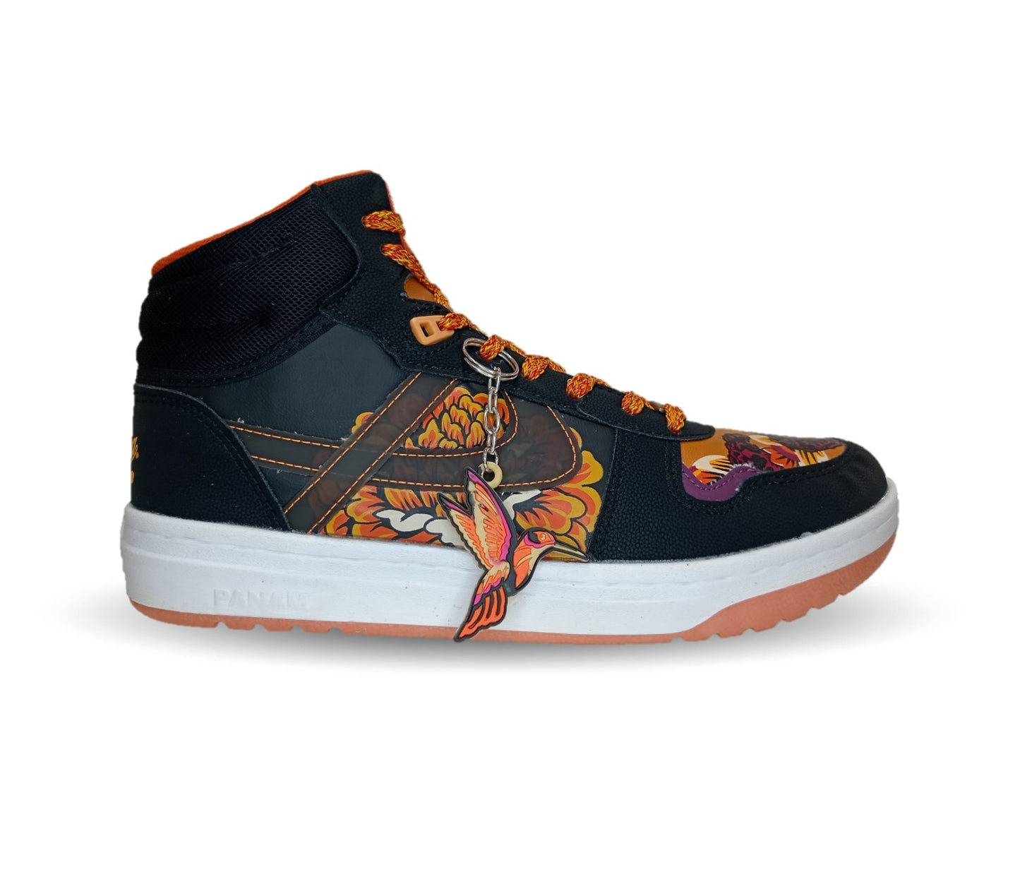 Tenis Urbano tipo Bota Panam 319 Naranja/Negro Unisex para hombre y mujer