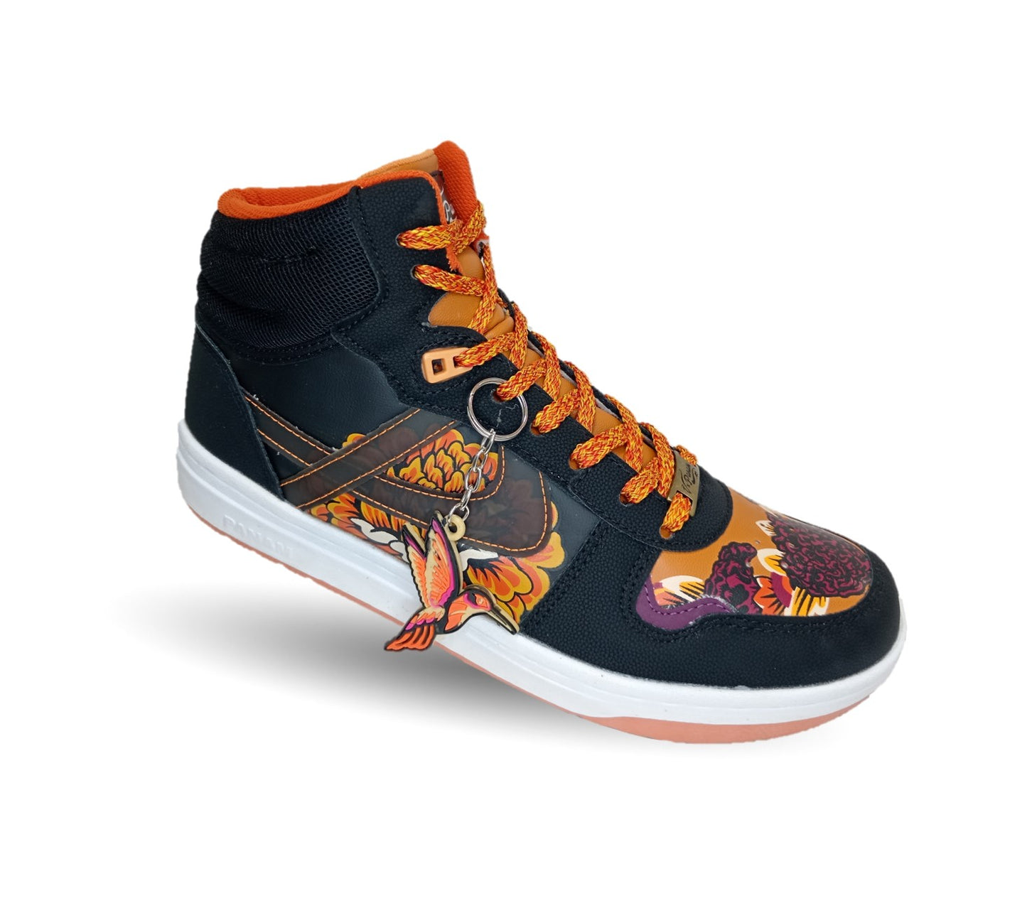 Tenis Urbano tipo Bota Panam 319 Naranja/Negro Unisex para hombre y mujer