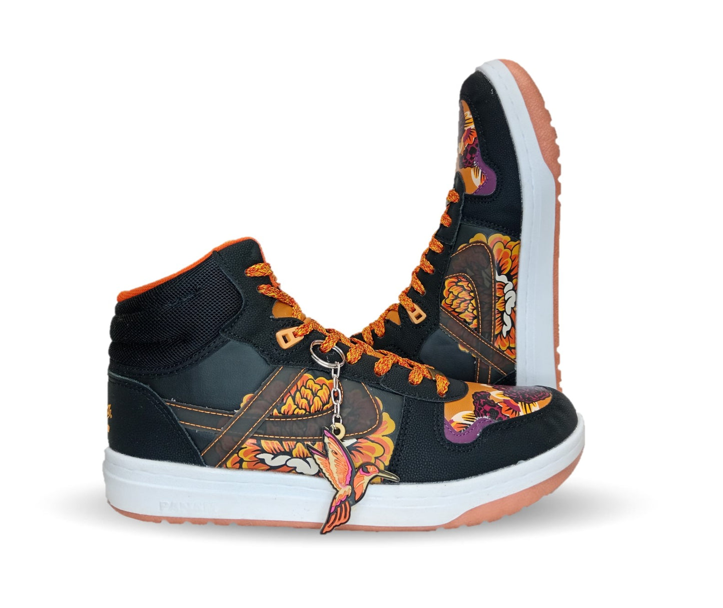 Tenis Urbano tipo Bota Panam 319 Naranja/Negro Unisex para hombre y mujer