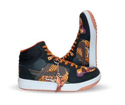 Tenis Urbano tipo Bota Panam 319 Naranja/Negro Unisex para hombre y mujer