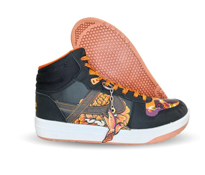 Tenis Urbano tipo Bota Panam 319 Naranja/Negro Unisex para hombre y mujer