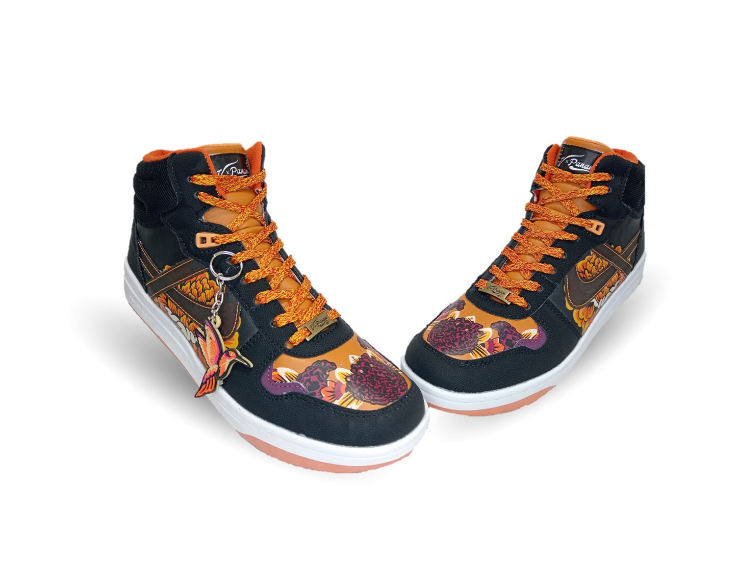 Tenis Urbano tipo Bota Panam 319 Naranja/Negro Unisex para hombre y mujer