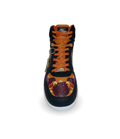 Tenis Urbano tipo Bota Panam 319 Naranja/Negro Unisex para hombre y mujer