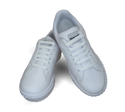 Tenis Urbano y Escolar Panam 676 Blanco Unisex para joven y mujer