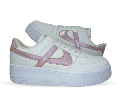 Tenis Urbano Panam 892 Blanco/Plata/Rosa para mujer