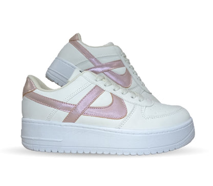 Tenis Urbano Panam 892 Blanco/Plata/Rosa para mujer