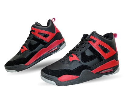 Tenis Urbano tipo Bota Panam 897 Negro/Rojo Unisex para hombre y mujer