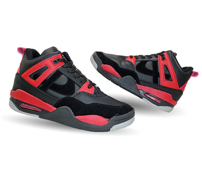 Tenis Urbano tipo Bota Panam 897 Negro/Rojo Unisex para hombre y mujer