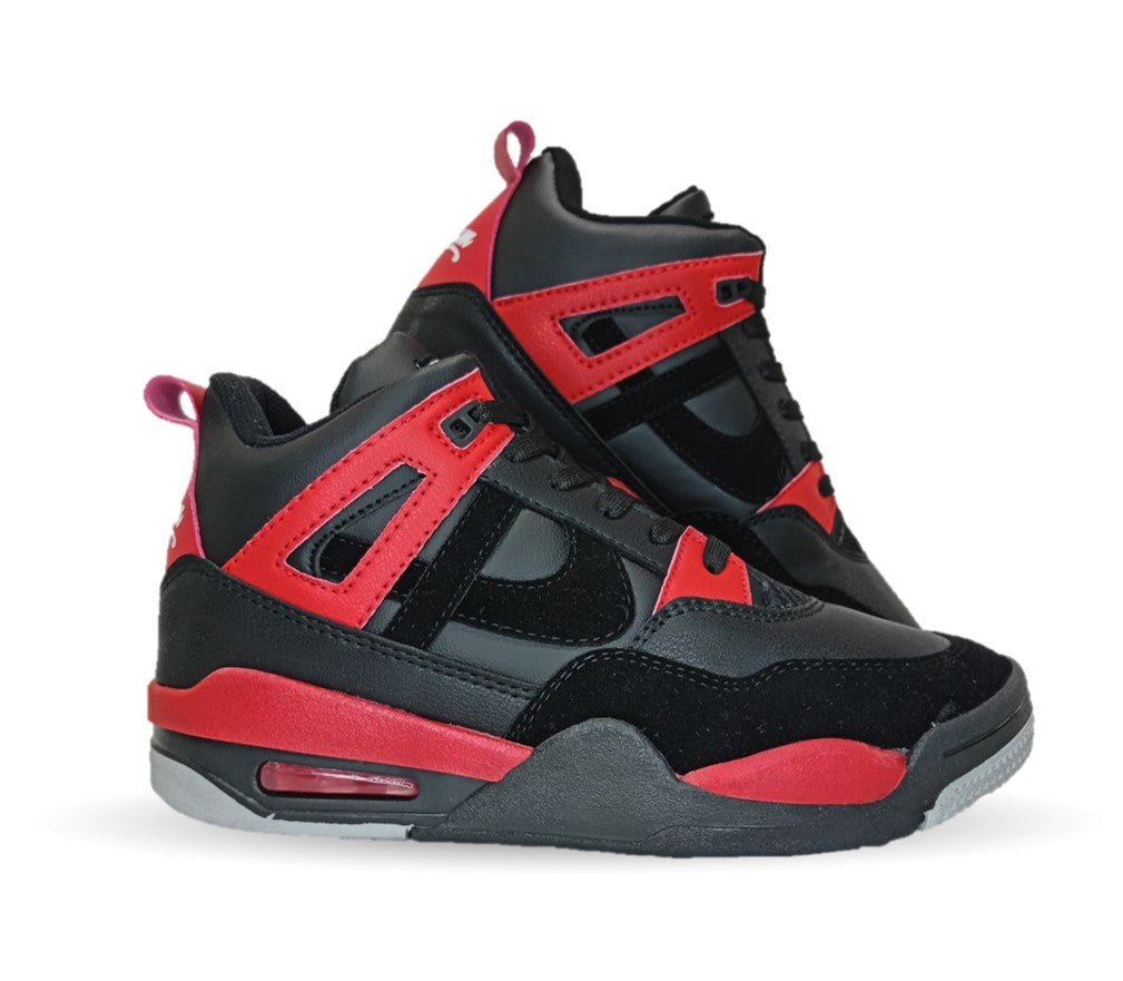 Tenis Urbano tipo Bota Panam 897 Negro/Rojo Unisex para hombre y mujer